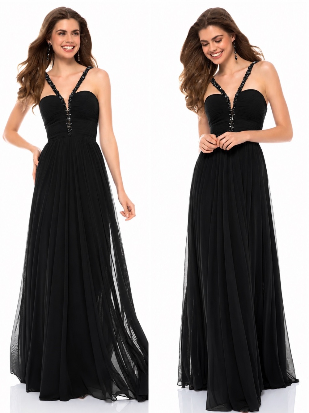 Sherri Hill Black Beaded Evening Gown🖤Prom Dress🖤Formal🖤Pageant🖤Bridesmaid